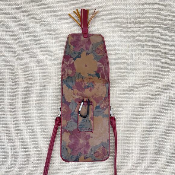Crossbody, Faux Leather Floral, Cell Phone, Clip for attaching to totes/belts. - Picture 3 of 6